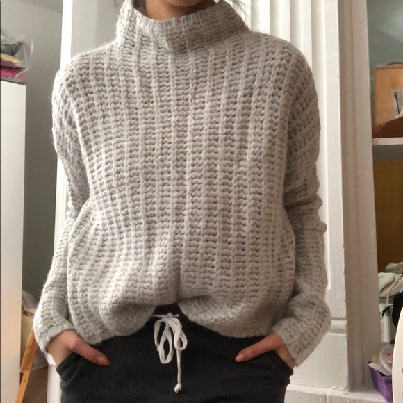 Aerie Mock Turtle Neck Knit Sweater 